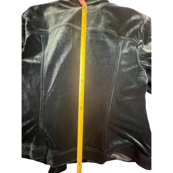 INC International Concepts Glam Velvet Green Moto Jacket Blazer Plus Size XXL - Picture 14 of 14